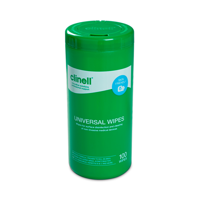 Toalhetes Clinell® em tubo - desinfeção de superfícies