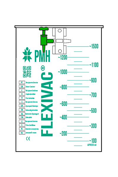 Recipiente FLEXIVAC® de 1,5L com Torneira