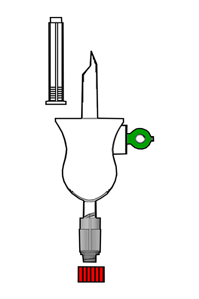 Two-channel spike with aerator, with Caresafe® valve