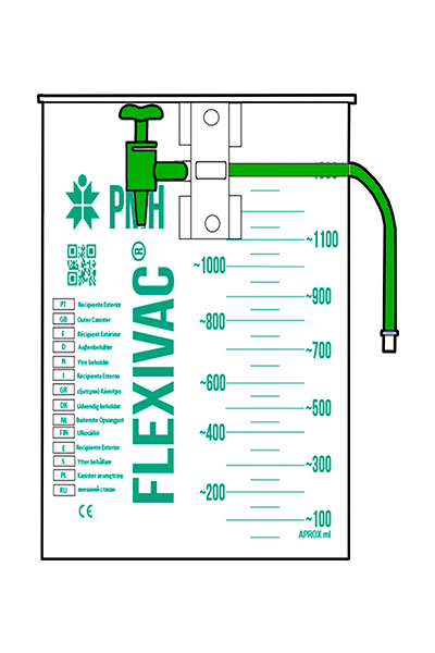 Recipiente FLEXIVAC® de 1,5L com Torneira e tubo