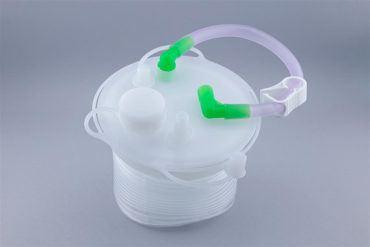 Flexible bag for aspiration of organic fluids with hole, for series use only - 1L / 1,5L / 2L
