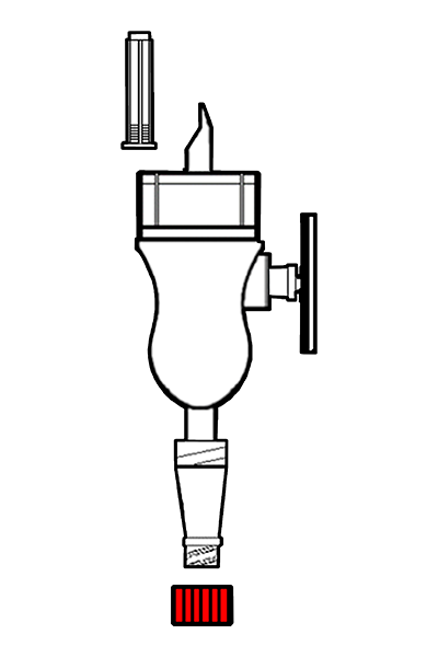 Mini spike with filter, with clamp for 13mm bottles, with Neutroval® valve